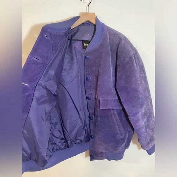 Vintage Learsi Genuine Purple Leather Jacket 80’s-90’s, Size Medium Unisex
